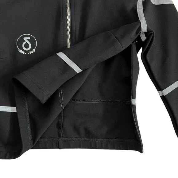 Diafora Womens Medusa Reflective Strip 1/2 Zip Crop Long Sleeve Top Black Medium - Picture 5 of 13